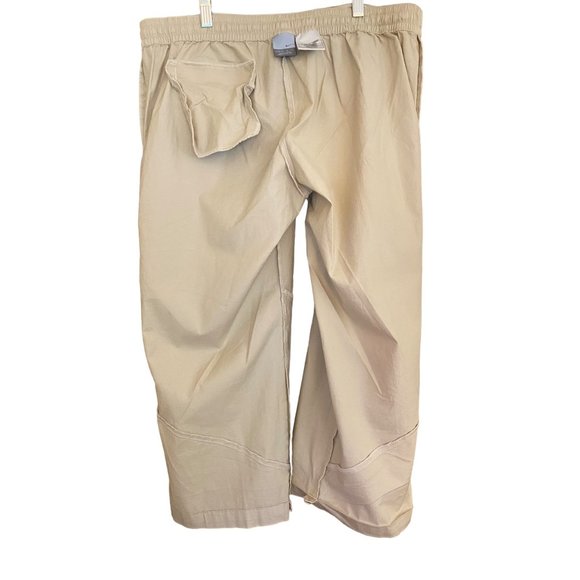 Nike Pants Women Large (12-14) Tan‎ Wide Leg Stretch Button Up Convert to Shorts - Picture 15 of 16
